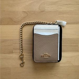 Coach Colorblock Leather Zip Credit Card Holder